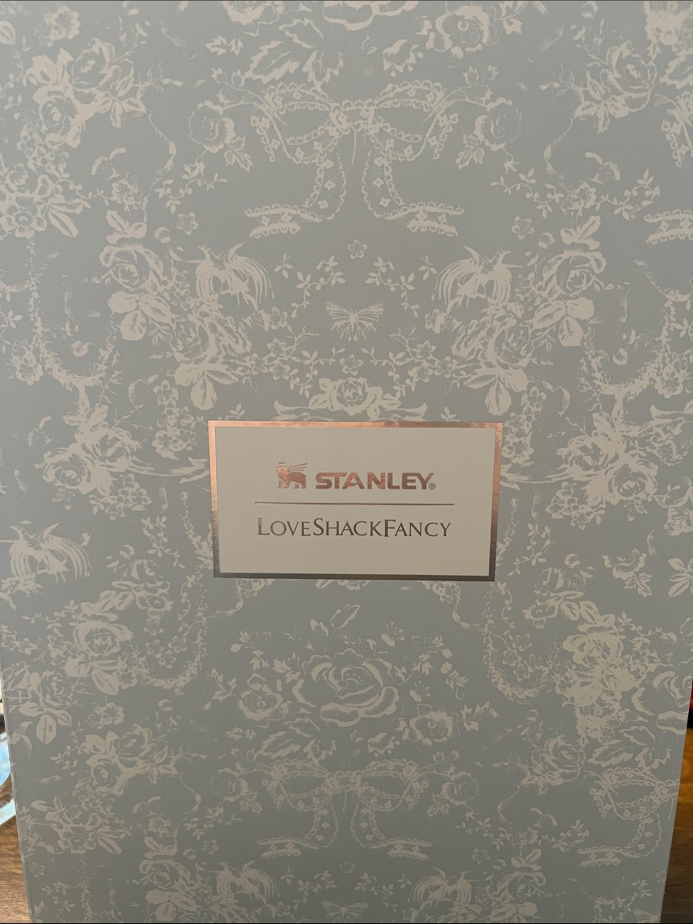 LoveShackFancy Pale Blue and White Floral Wallpaper Panel
